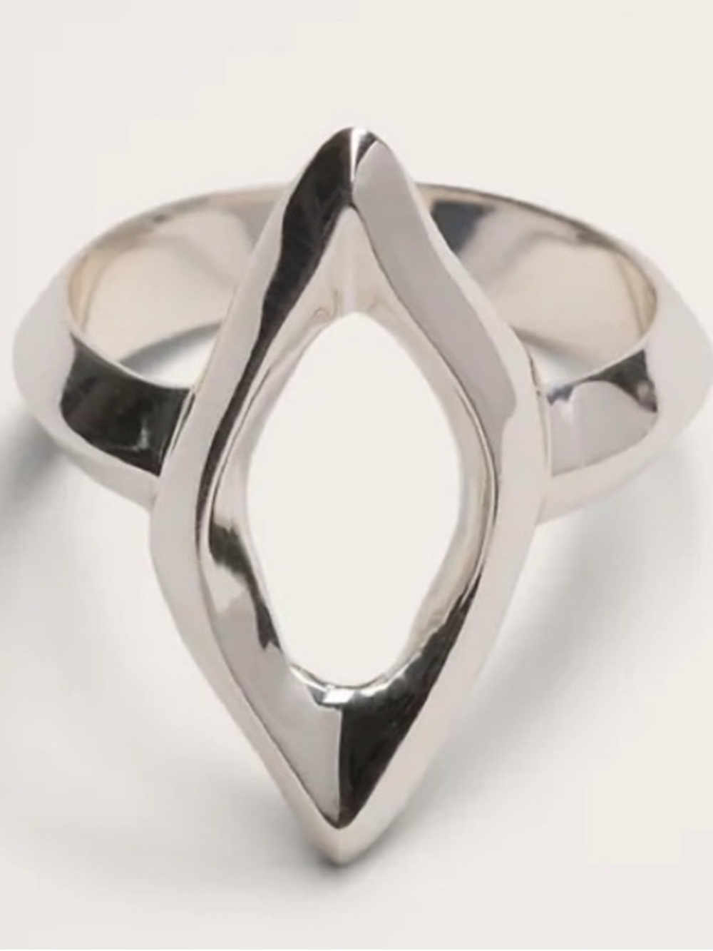 Banana Republic Lyssa Open Marquise Ring - Silver Plated by Aureus + Argent SZ 6